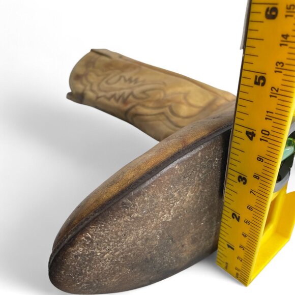 Boulet Leather Western Cowboy Boots Tan Marbled Men's 9 E - Picture 12 of 13